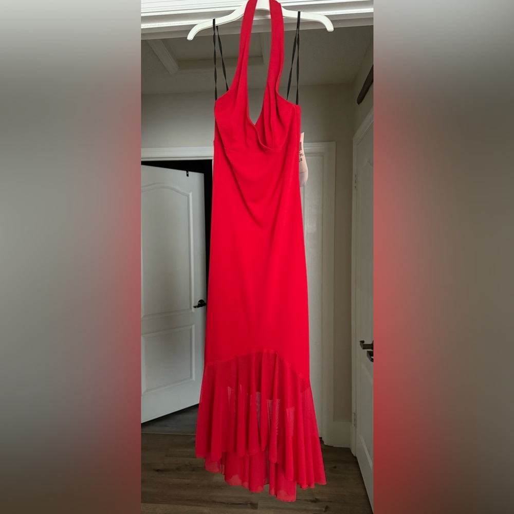 Red midi dress size small. New with tags